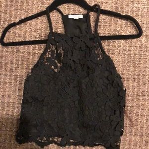 Black Charlotte Ruse Lace Crop Top